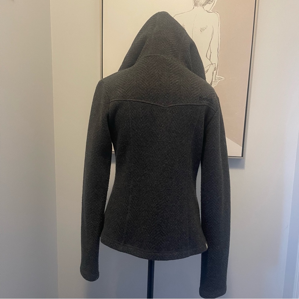 Bench Black Loris' Marled Knit Hooded Jacket Slim Fit Size Medium - Picture 14 of 16